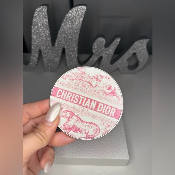 NEW Christian Dior Double-Sided Compact Mirror Pink Toile de Jouy Tiger Print - Picture 2 of 14